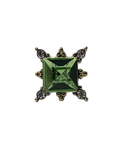 Boucle d'oreille femme pierre verte