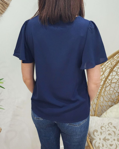 Blouse femme Emmanuelle bleu marine