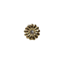 Boucle d'oreille femme marguerite cœur strass