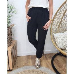 Pantalon tailleur femme fluide noir