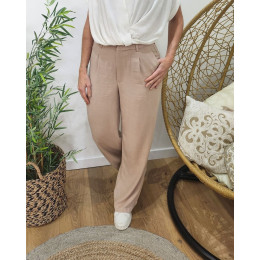 Pantalon fluide femme beige Antonia