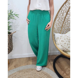 Pantalon fluide femme uni vert Elysia