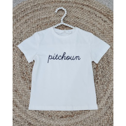 T-Shirt enfant blanc pitchoun marine