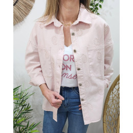 Veste femme rose coton Firmine