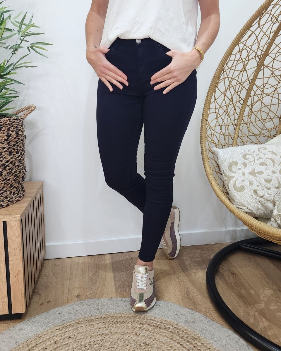 Pantalon skinny bleu marine femme sale